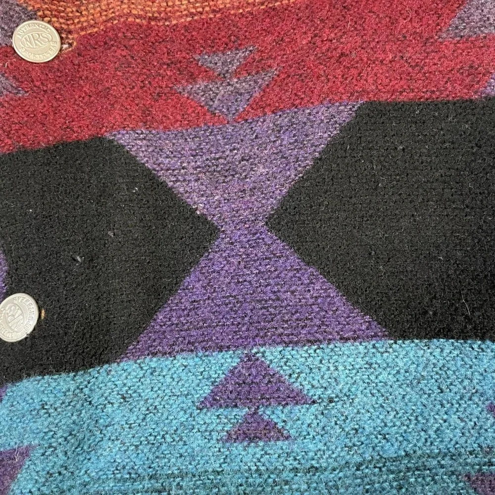 New River Co. Woven Vest Mens M Multicolor Southwestern Denim Back Made in USA
